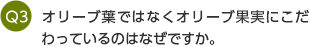 Q3 オリーブ葉ではなくオリーブ果実にこだわっているのはなぜですか。